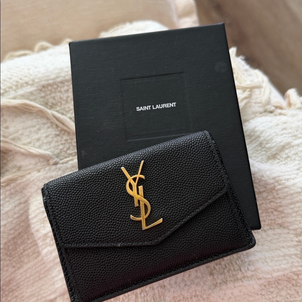 Saint Laurent Black and Gold Card Holder - Picture 2 of 7
